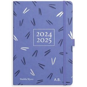 Matilda Myres 2021-22 A5 Weekly Soft Touch Mid Year Diary - juli tot juli - Grijs met personalisatie