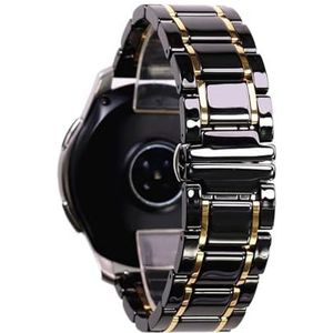 YingYou 20 Mm 22 Mm Stalen Keramische Band Compatibel Met Samsung Galaxy Watch4 5 40 Mm 45 44 Mm Pro Horlogeband Polsband Compatibel Met Huawei Riemarmband(Color:Black and gold,Size:24mm)