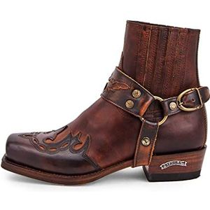 Sendra Boots 7811 Cowboylaarzen voor dames en heren met hak en ronde kant, camperlaarzen in bruin, elegante laarzen, Bruin, 43 EU