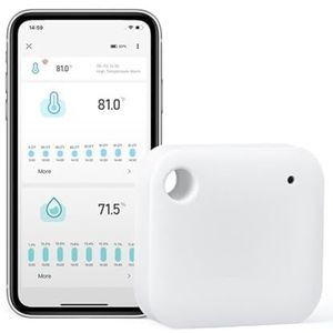 WIFI-thermometer Hygrometer 2-in-1 Slimme Sensor For Temperatuur En Vochtigheid Met Tijdelijke Alarmgegevens Cloudopslag