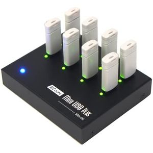 EZ DUPE [Nieuwe updateversie 1 tot 7 Mini USB Plus MK III Duplicator - Standalone draagbare USB-flashdrive Copier (DM-FU0-8V07B)