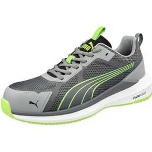 PUMA Safety Slide Low S1PS ESD FO HRO SR Veiligheidsschoenen, uniseks, antislip, metaalvrij, veganistisch, glasvezelkap, werkschoenen, grijs/groen, 47 EU