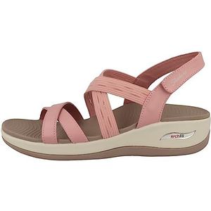 Skechers Arch Fit Sunshine Sandaal voor dames, Koraal Durabuck Webbing, 37 EU