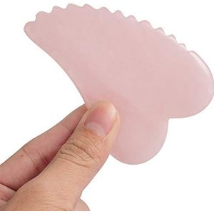 Gua Sha Facial Tool Kam Rand Gua Sha Tool Guasha Schrapen Tool Rozenkwarts Gua Sha Kam Gua Sha Schrapen Massage Tool Guasha Board voor SPA Acupunctuur Therapie Unieke kam Rand Gua Sha Board (Hart)