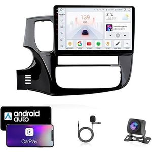 Android 13 Dubbel Din Auto Stereo Touchscreen Auto Stereo Voor MITSUBISHI OUTLANDER 2013-2018 Met Bluetooth GPS Navigatie WiFi FM Radio USB/SWC/Plug en Play Ondersteuning Carplay&Android Auto(4 Core W