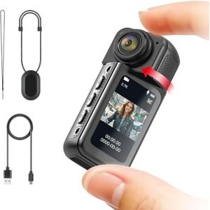 Mini Recorder 2.7K Vinger Actie Camera Lichtgewicht POV Met Magnetische Riem 1.47 inch IPS Scherm Fiets Vlog Huisdier Camera(Black)