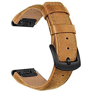 LUGEMA Snel compatibel met lederen horlogeband 22mm Compatibel met Garmin Fenix ​​7 Solar / 6 Pro / 5 Plus/Forerunner 945 / Aanpak S62 / EPIX GN 2 Watch Band Strap(Light Brown,Instinct 2)