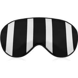 Strepen, zwart-wit slaapmasker met verstelbare riem, comfortabel en zacht oogmasker voor slaaplicht, blokkering, lichtgewicht en ademende oogbedekking voor mannen en vrouwen