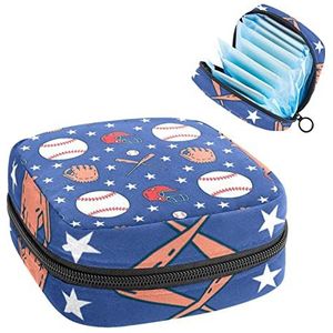 Periode Pouch, Draagbare Tampon Opbergtas voor Maandverband, Baseball Stick Handschoen Helm, Meerkleurig, 4.7x6.6x6.6 in/12x17x17 cm