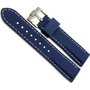 dayeer Siliconen horlogeband voor Rolex zachte waterdichte horlogeband 18 mm 19 mm 21 mm 20 mm 22 mm 23 mm 24 mm (Color : Blue White, Size : 19mm)