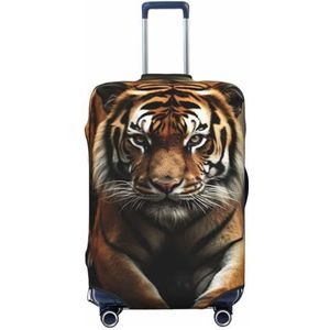 LZQPOEAS Wilde Dieren Tijger Print Bagage Cover Elastische Wasbare Koffer Cover Protector Mode Reizen Bagage Covers Fit 18-32 Inch Bagage, Zwart, L