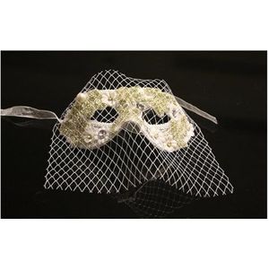 Het masker van het bal Polyester halfgezichtsmasker for dames met veer for bruidsfeesten, veelkleurig(Pink)