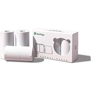 Peripage Mini Printer Papieren Sticker, Zelfklevend Thermisch Papier, Kleurloos Zelfklevend Papier voor PeriPage A6 Printer, Waterdicht, Oliebestendig, Krasbestendig, BPA Box Pack, 3 Rollen, 3,5 m/Rol
