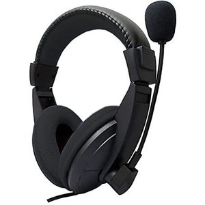 Game Console Headset met microfoon volumeregeling, high-fidelity bekabeld draagbaar surround geluid, geschikt voor het luisteren naar muziek, leren en spelen van games (zwart)