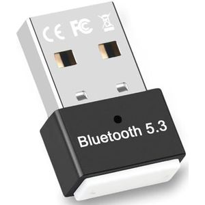 Dongle Bluetooth 5.3-adapter, Bluetooth-stick, USB voor pc, compatibel met Windows 11/10/8.1/7, ondersteunt hoofdtelefoon, muis, controller, toetsenbord, printer, pc, smartphone, tablet (zwart)