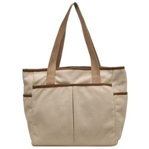 Original Large Capacity Tote Bag, Womens Corduroy Tote Bag with Pockets,Tote Bag for Women Large (Beige)