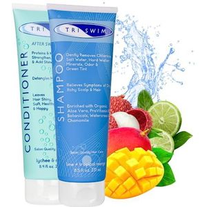 TRISWIM - After Swim Blue - Shampoo en Conditioner Set - 251+250 ml - Anti-Chloor Haarbehandeling Voor Zwemmers