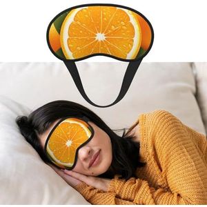 Vers oranje fruit oogmasker voor slapen zachte satijnen slaap schaduw cover blinddoek met elastische band reizen dutje verduisterende oogschaduw cover voor vrouwen mannen