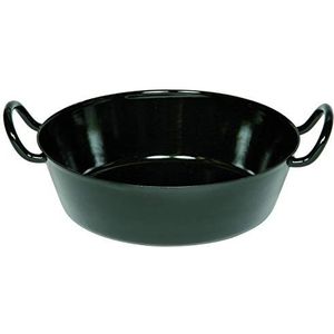 Riess, 0384-022, snijpan 34, CLASSIC - BLACK MAILLE, diameter 34 cm, hoogte 13,1 cm, inhoud 3,7 liter, email, zwart