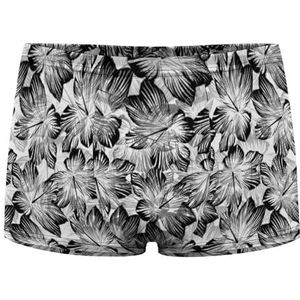 Zwarte Bloemen Patroon Heren Boxer Slips Sexy Shorts Mesh Boxers Ondergoed Ademend Onderbroek Thong