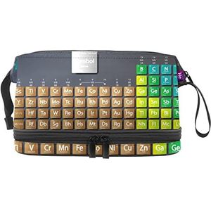 Grote capaciteit reizen cosmetische tas,make-up tas,Waterdichte make-up tas organizer, periodiek systeem grijs, Meerkleurig, 27x15x14 cm/10.6x5.9x5.5 in