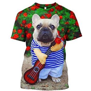 Dierenhond 3D-print T-shirts puppy grappige T-shirts heren vrijetijdskleding vrouwen hip hop T-shirt korte mouwen kleding, Stijl 19, 4XL