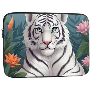 Laptop Case Sleeve 12 ""Laptop SleeveCute White Tiger Laptop Bag Shockproof Beschermende Draagtas