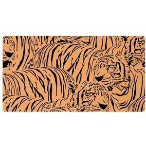 VAPOKF Wild life dier tijger keukenmat, antislip wasbaar keukenvloer tapijt, absorberende keukenmat loper tapijt voor keuken, hal, wasruimte