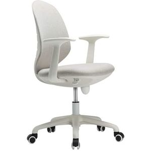 Bureaustoelen Bureaustoel Ergonomische bureaustoel in hoogte verstelbaar met armleuningen Comfortabele en ademende stoelen Lendensteun Verstelbare (Color : Blanc)