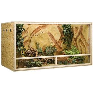 OSB Terrarium, houten terrarium voor reptielen en amfibieën, 150 x 60 x 80 cm, met zijventilatie