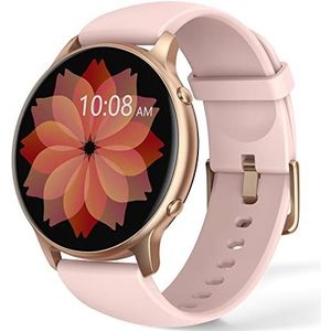 Smartwatch voor dames, IP68, waterdicht, 3,3 cm (1,3 inch), touchscreen, sporthorloge met oxymeter, doe-het-zelf wijzerplaat, slaapmonitor, stappenteller, hartslagmeter voor Android en iOS