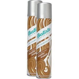 Batiste Droogshampoo Dry Shampoo Beautiful Brunette met een vleugje kleur voor brunette haar, vers haar voor alle haartypes, verpakking van 2 stuks (2 x 200 ml)