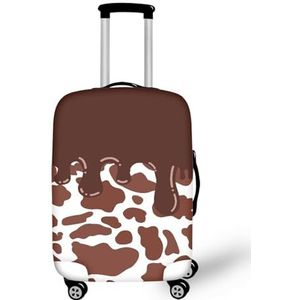 Pzuqiu Bagagehoes Anti-kras Koffer Cover Bagage Reisaccessoires voor Kinderen en Volwassenen, Chocolade Koe, XL (29-32 inch suitcase)