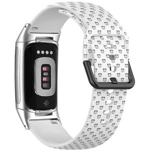 RYANUKA Sport-zachte band compatibel met Fitbit Charge 5 / Fitbit Charge 6 (Wekker Eenvoudig) Siliconen Armband Strap Accessoire, Siliconen, Geen edelsteen