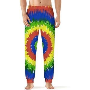 Tie Dye Herenpyjama, zachte loungebroek met zak, slaapbroek, loungewear