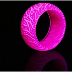 Colorful Luminous Resin Ring Hip Hop Retro Punk Rock Female Fluorescent Men Resin Glowing Finger Ring(8,Pink)