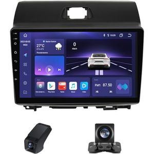 Autoradio geldt voor Kia Ray 2011-2017,9 inch Touchscreen Navi met Wireless Carplay Android Auto 2 DIN Radio Android Bluetooth WiFi FM+Achteruitrijcamera/Stuurwielbediening(X2)