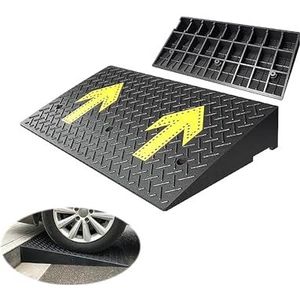 Rolstoelhelling, Rubberen oprithelling for rolstoelen, auto's en motoren, zwart 100x50x(8-20) cm(100x50x17cm)