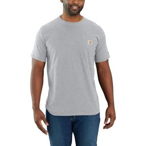 Carhartt Heren Force Relaxed Fit Midweight Short Sleeve Pocket Werk-T-shirt, gemengd grijs, XXL
