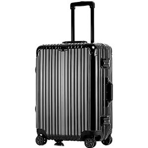 Bagage Trolley Koffer Reisbagage Koffer Spinner Met Wielen, Hardside Koffer Voor Reizen Reiskoffer Handbagage (Color : Black, Size : 26in)