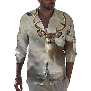 Real Tree Camouflage Herten Heren Revers Shirt Lange Mouw Button Down Print Blouse Zomer Pocket Tees Tops S