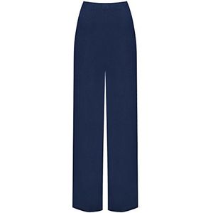 SXME MIGHT SAY Dames Palazzo Wijde Pijpen Uitlopende Elastische Stretch Plus Size Effen Broek, marineblauw, 42-44 grote maten
