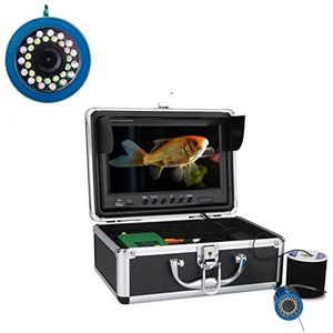 Onderwaterviscamera, Dubbele lamp 9 inch DVR Recorder1 5M 30M50M1000TVL1 5 stks wit Le DS + 15 stks Infraroodlamp for ijs/zee/rivier vissen onderwatercamera(F003AD-2L-50M)