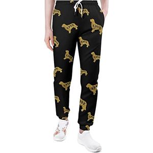 Golden Retriever Love Dog Paw heren joggingbroek casual joggingbroek atletische lounge broek met zakken voor vrouwen