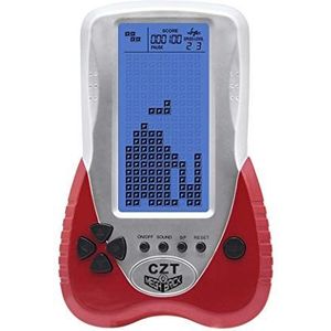 CZT Retro Brick Gameconsole, achtergrondverlichting, blauw, geïntegreerd, 23 spellen, tank, battle/racing, hoofdtelefoon, puzzel, draagbaar speelapparaat, zakspeelgoed, speelgoed voor kinderen,