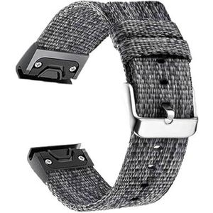 Nylon Armband met Metalen QuickFit Armband, Geschikt voor Garmin Enduro 2 / Descent MK1 MK2 MK2i, Armband geschikt voor Coros Vertix 2, 26 mm Armband (Kleur: Zwart, Maat: Voor Garmin Enduro 2)