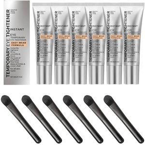 QGuoJie Instant Eye Tightener Cream met kwast, 20 ml gezichtsverstevigings- en gladmakende primer, vermindert fijne lijntjes, rimpels en kringen onder de ogen, langdurige matte afwerking, 6 stuks