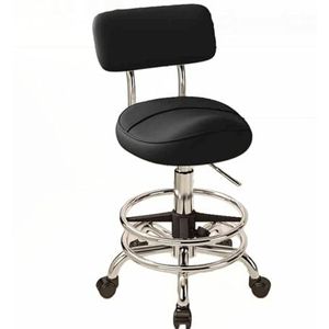 Zadelkrukstoel Met Rugleuning/voetsteun, Hydraulisch Rollende Draaibare Verstelbare Krukstoel, For Salons, Spa's, Schoonheidsmassage, Tandartsklinieken, Thuiskantoren(Color 1)
