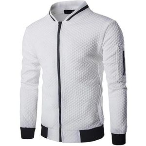 Waterdichte actieve herenjas, outdoor sportjas, casual winddichte herenjas, lichtgewicht laag, herenjas, comfortabele ademende pasvorm(White_XL)