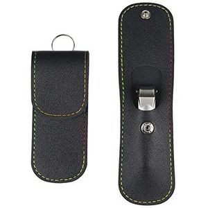 2Pcs Zwart PU Nail Clippers Case Vingernagel Teennagel Reizen Lederen Case Voor Mannen Vrouwen